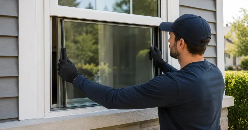 technician boarding up broken window during emergency glass repair Foxbridge, Uxbridge
