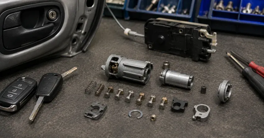 technician testing a car key fob during Car Lock Repair Glasgow, Uxbridge