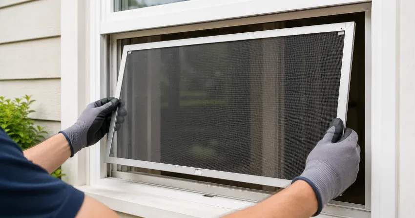 technician repairing a window sash and balance system in Testa Heights, Uxbridge