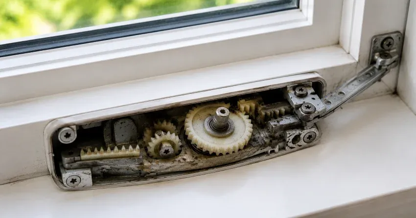 technician replacing casement window crank operator in Glasgow, Uxbridge home