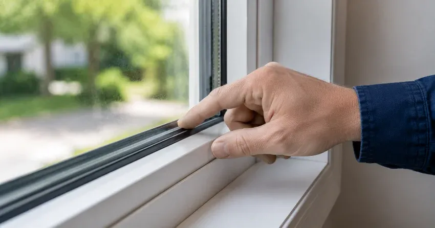 technician inspecting window glass seal in Glasgow, Uxbridge